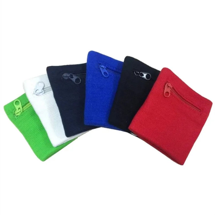 Sport Arm Band Bag Zipper Wrist Wallet Bag Sweatband for MP3 Card Storage - Blue - 4