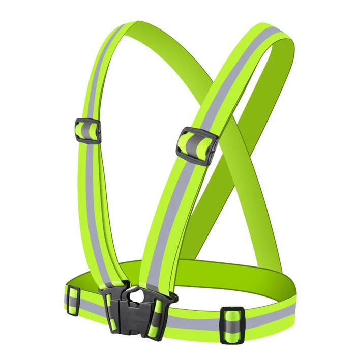 Reflective Band Belt Night Cycling Running Vest High Visibility Adjustable Traffic Work Safety Vest - Green - 1
