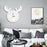 Cute Moose Decorative Quartz Wall Clock Battery Operated Silent Clock for Living Room, Bedroom - White - 2