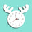 Cute Moose Decorative Quartz Wall Clock Battery Operated Silent Clock for Living Room, Bedroom - White - 4