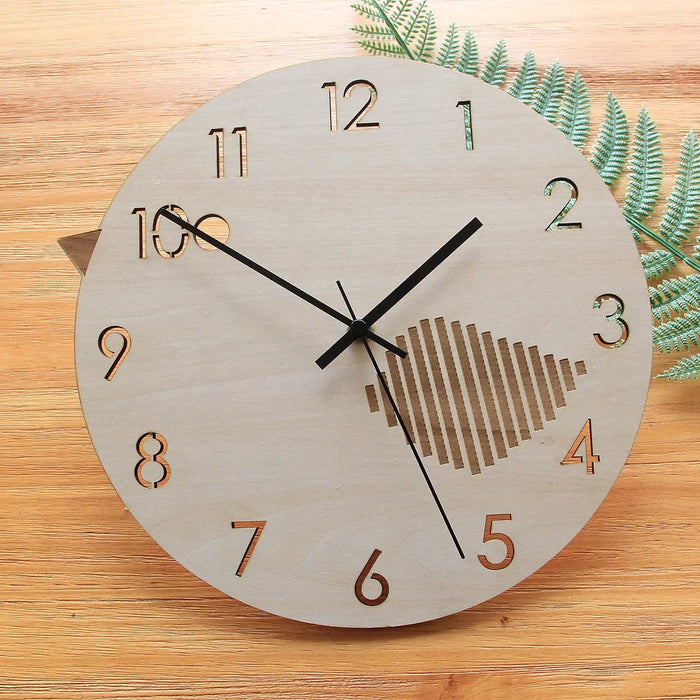 Silent Wood Wall Clock Living Room Wall Decorative Clock - 1