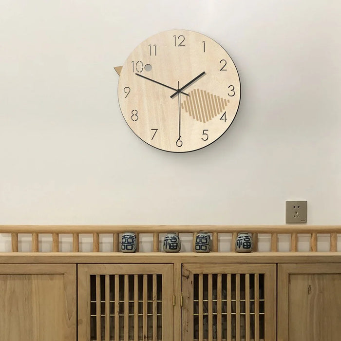 Silent Wood Wall Clock Living Room Wall Decorative Clock - 3