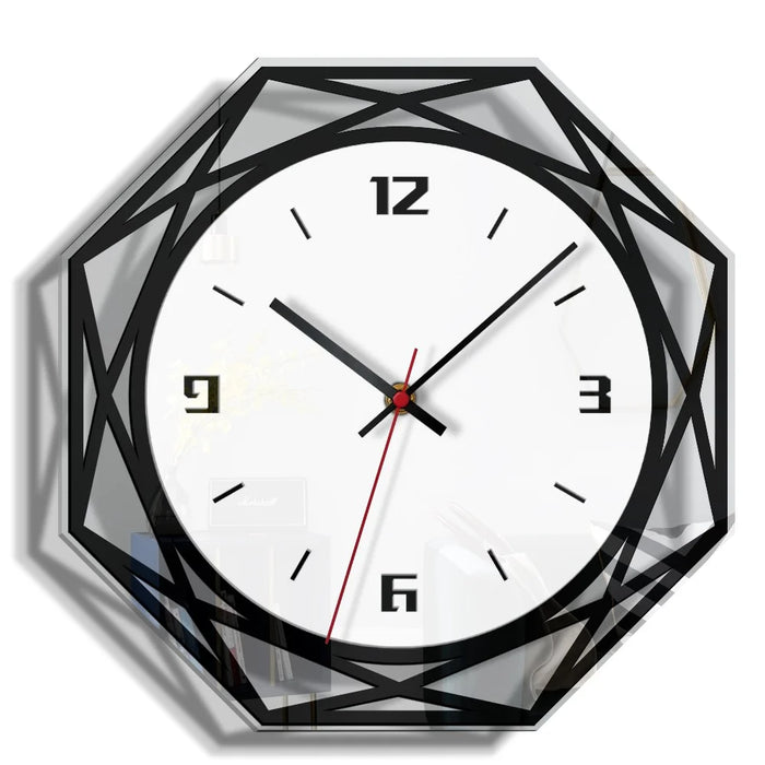 Rhombus Acrylic Wall Clock Silent Non Ticking Battery Operated Clock - 1