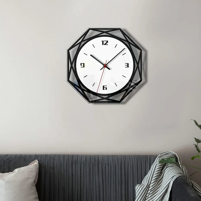 Rhombus Acrylic Wall Clock Silent Non Ticking Battery Operated Clock - 3