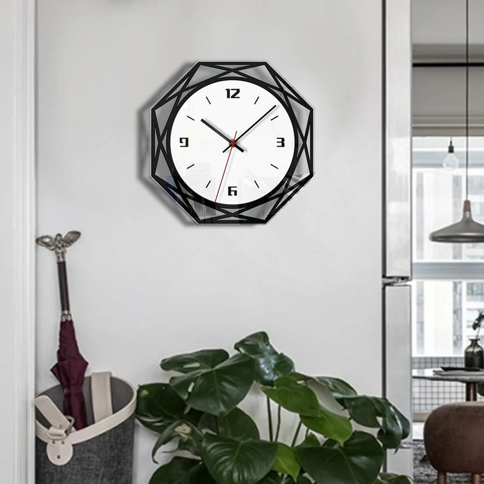 Rhombus Acrylic Wall Clock Silent Non Ticking Battery Operated Clock - 4