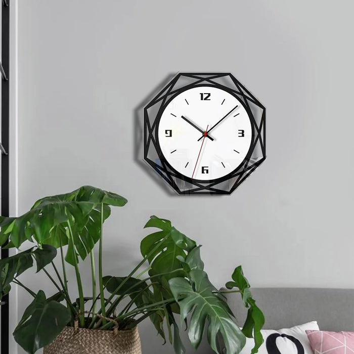Rhombus Acrylic Wall Clock Silent Non Ticking Battery Operated Clock - 5