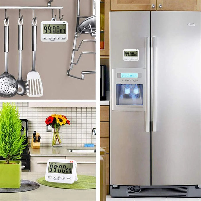 Digital Kitchen Timer Big Digit Count Down & Up Timer Memory Vibration Flashlight Loud Alarm with Magnetic Back - 5