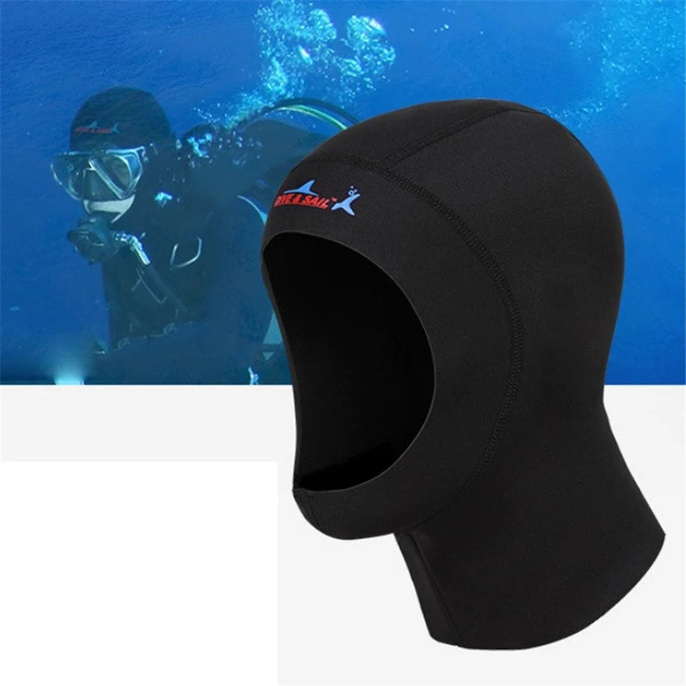 Women Man Neoprene Hat Scuba Diving Cap 1mm with Shoulder Snorkeling Equipment - M - 1