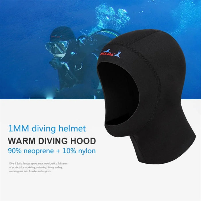 Women Man Neoprene Hat Scuba Diving Cap 1mm with Shoulder Snorkeling Equipment - M - 6