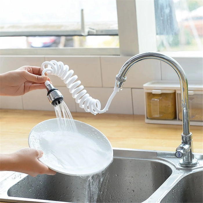 Long Hose Shrinkable Home Kitchen Faucet Splash Head Extension Extender - 1
