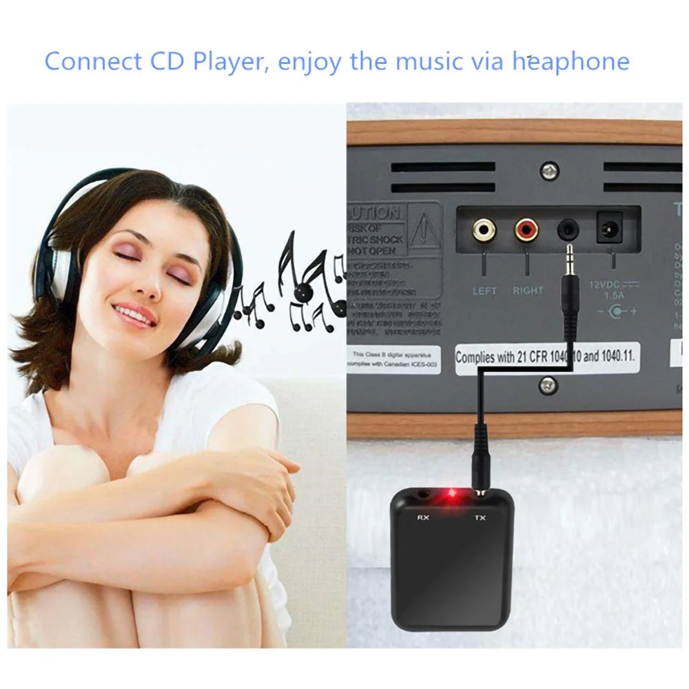 YPF-03 2-in-1 Bluetooth-compatible 4.2 Transmitter Receiver Wireless Audio Adapter Support 3.5mm Audio for TV / Home Stereo / Phone - 4