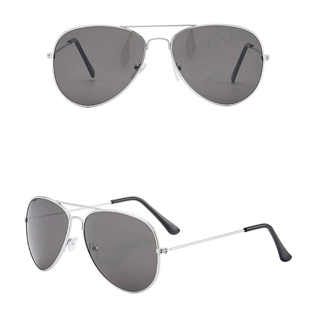 Men Women Sport Glasses Daily Wear Stylish Sunglasses - Grey Lens / Silver Frame - 1