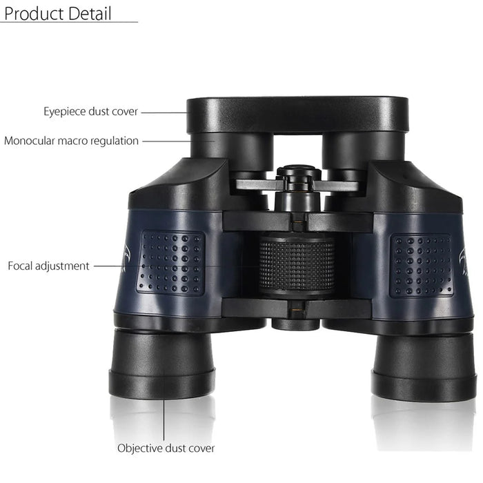 Night Vision 60x60 3000M HD Hunting Binoculars Telescope with Coordinates - Black / Blue - 3