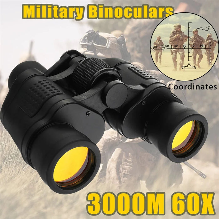 Night Vision 60x60 3000M HD Hunting Binoculars Telescope with Coordinates - Black / Blue - 7