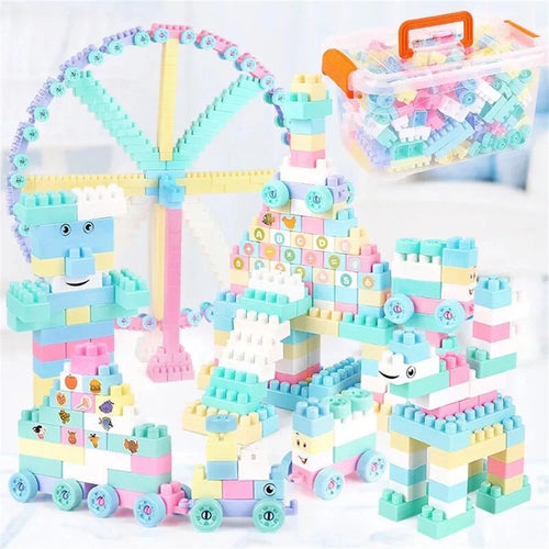 220Pcs / Set Newborn Baby Early Education Plastics Large Particles DIY Creative Building Blocks Puzzle Toy Gifts - 1