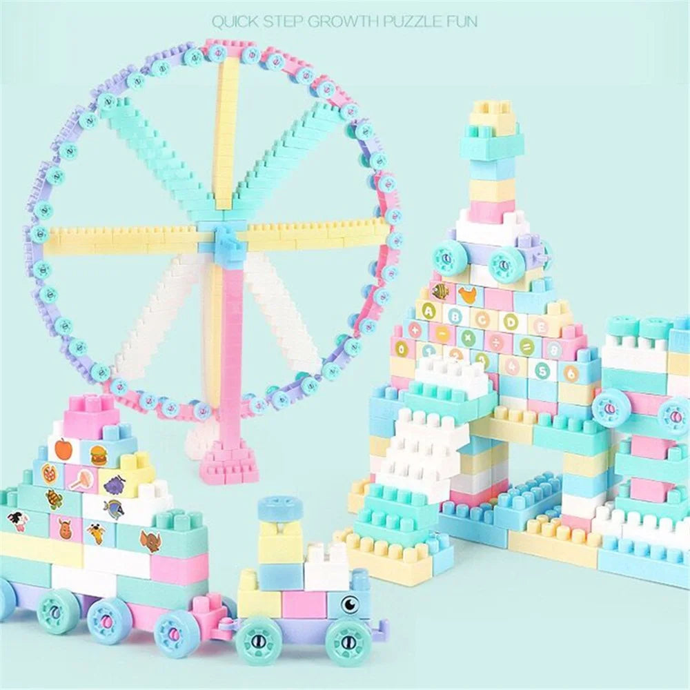 220Pcs / Set Newborn Baby Early Education Plastics Large Particles DIY Creative Building Blocks Puzzle Toy Gifts - 2