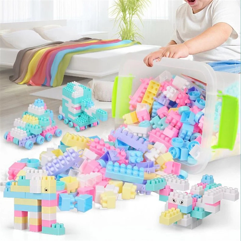 220Pcs / Set Newborn Baby Early Education Plastics Large Particles DIY Creative Building Blocks Puzzle Toy Gifts - 3