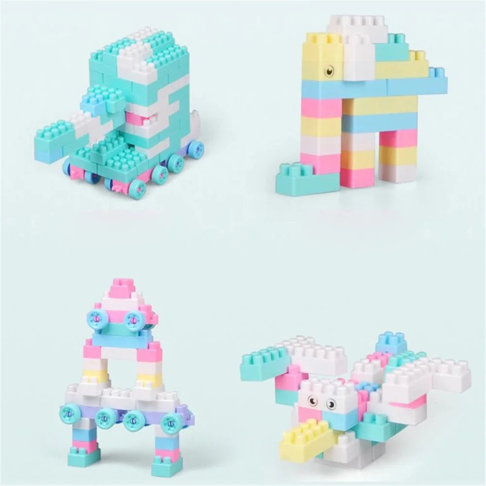 220Pcs / Set Newborn Baby Early Education Plastics Large Particles DIY Creative Building Blocks Puzzle Toy Gifts - 5
