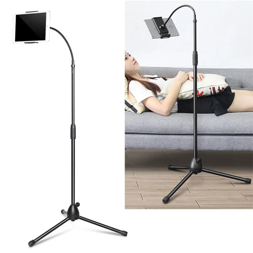 GF160 For 3.5-10 inches Phone/Tablet Floor Stand Tripod Holder Mount 360 Degree Rotating Phone Bracket - 1