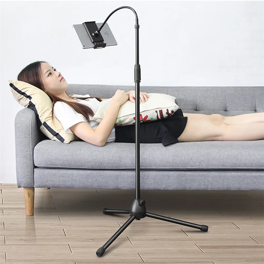 GF160 For 3.5-10 inches Phone/Tablet Floor Stand Tripod Holder Mount 360 Degree Rotating Phone Bracket - 3