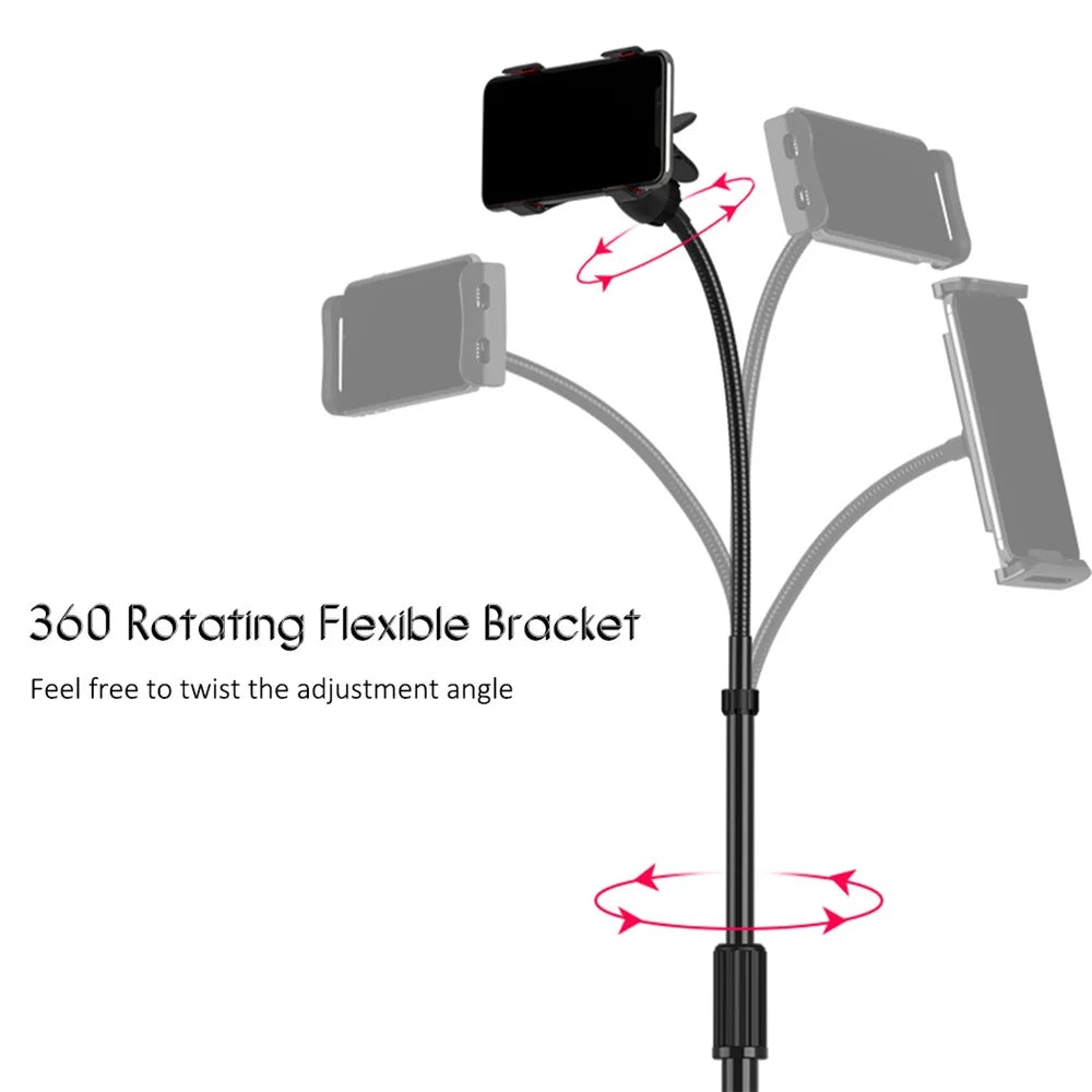GF160 For 3.5-10 inches Phone/Tablet Floor Stand Tripod Holder Mount 360 Degree Rotating Phone Bracket - 6