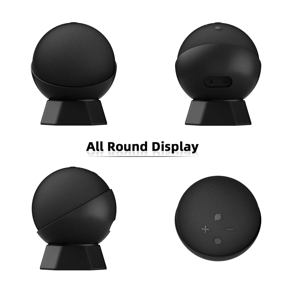 For Amazon Echo Dot (5th Gen) / (4th Gen) Smart Speaker Desktop Stand Anti-Slip Speaker Holder - Black - 3