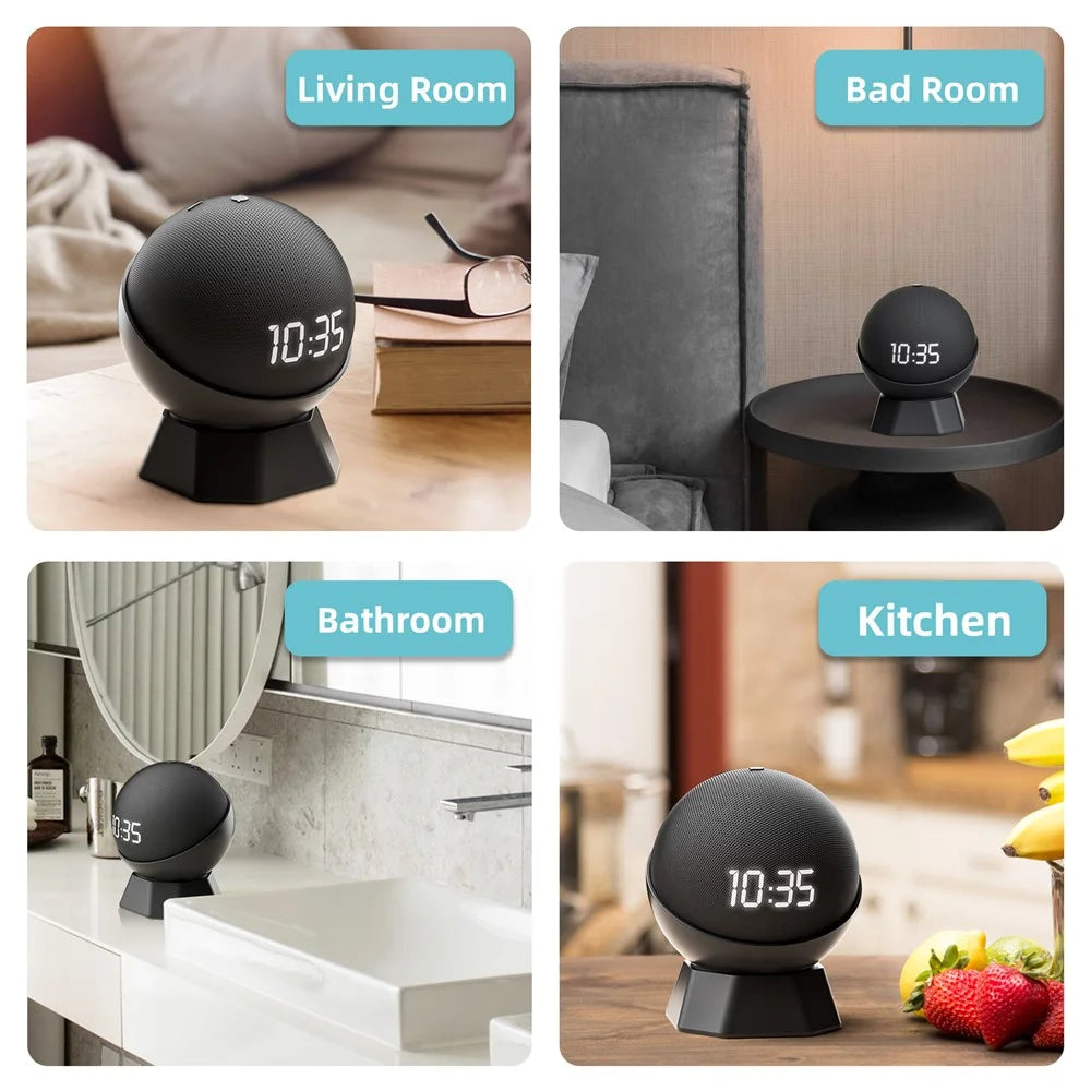 For Amazon Echo Dot (5th Gen) / (4th Gen) Smart Speaker Desktop Stand Anti-Slip Speaker Holder - Black - 4