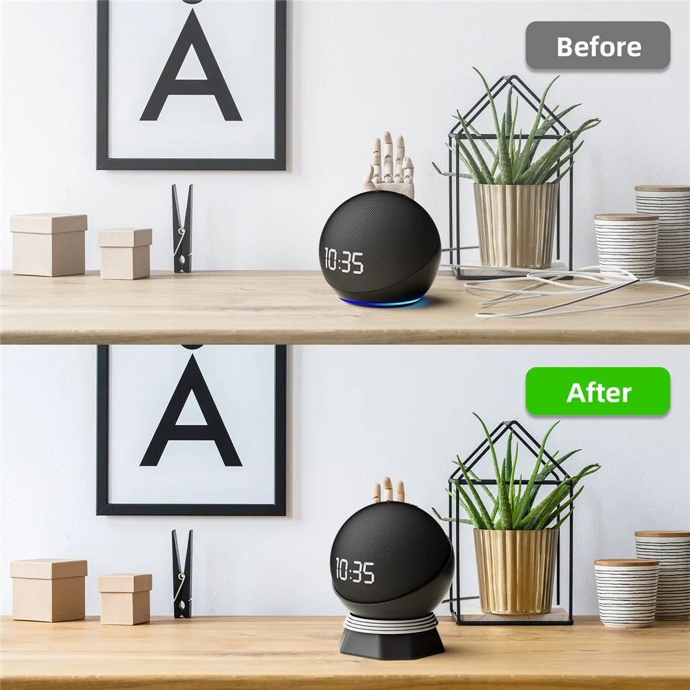 For Amazon Echo Dot (5th Gen) / (4th Gen) Smart Speaker Desktop Stand Anti-Slip Speaker Holder - Black - 5