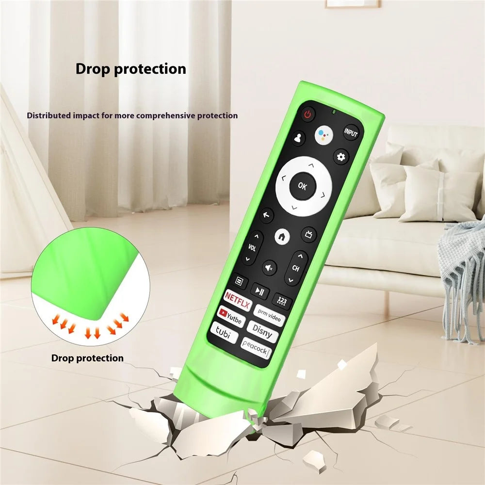 For Hisense ERF3M90 Remote Control Silicone Protective Cover Anti-Drop Case - Fluorescent Green - 3
