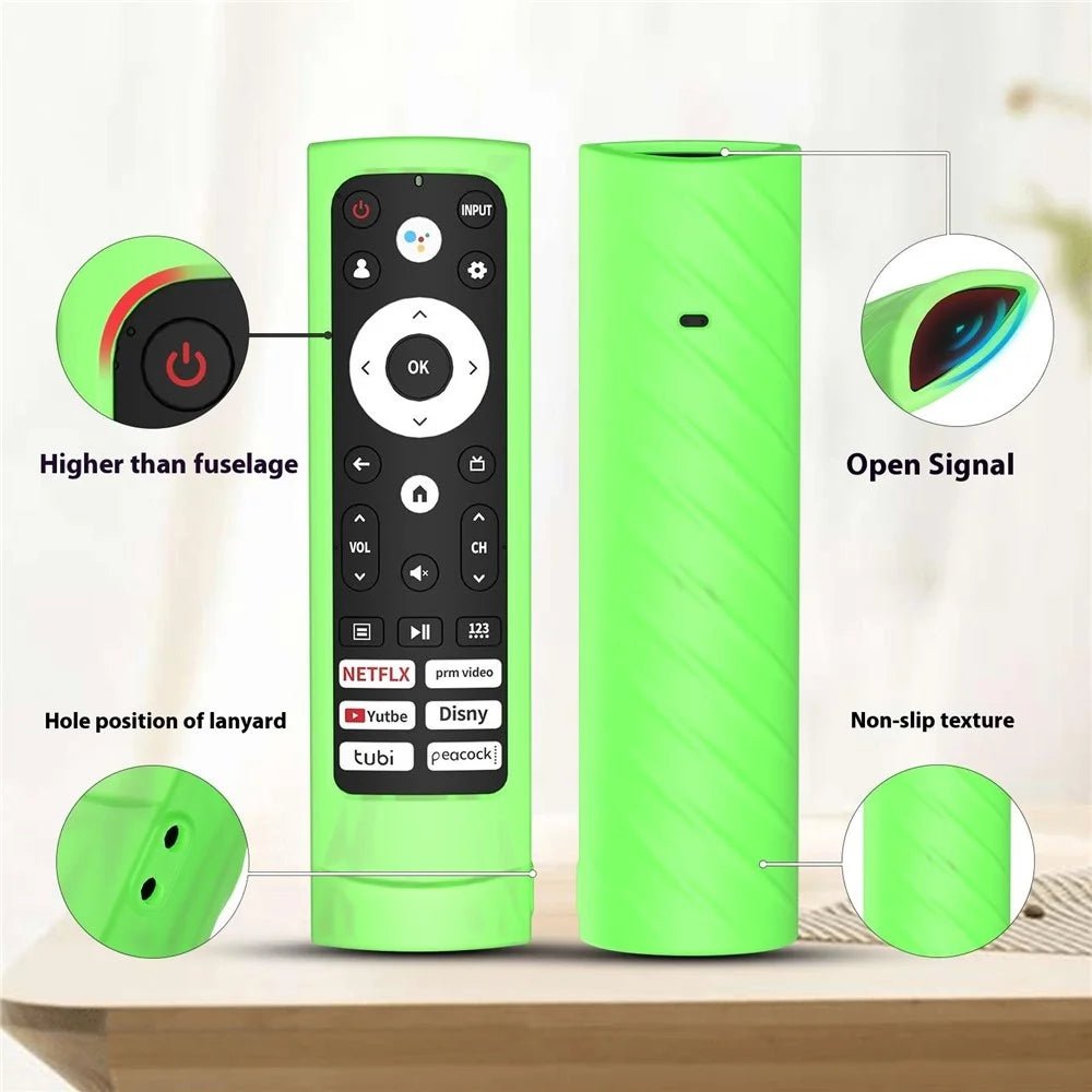 For Hisense ERF3M90 Remote Control Silicone Protective Cover Anti-Drop Case - Fluorescent Green - 4