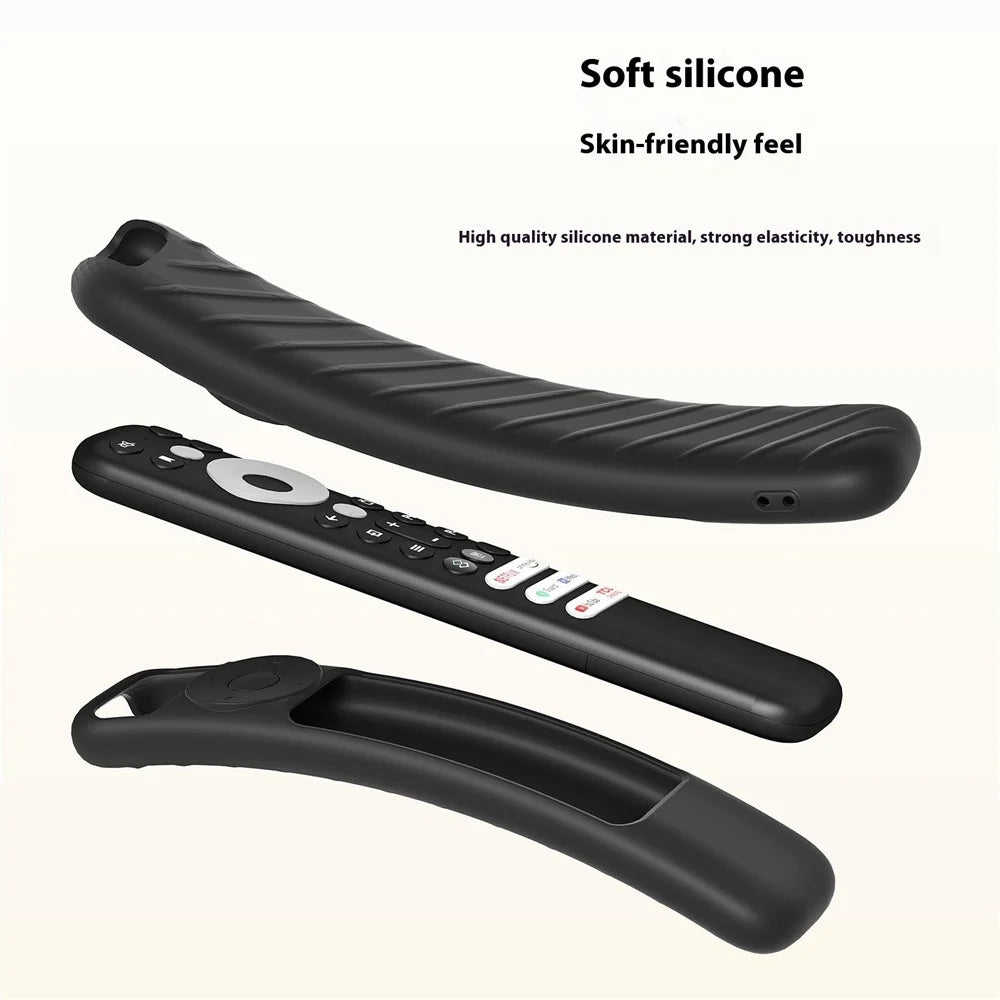 For TCL RC902 Remote Control Anti-Drop Sleeve Soft Silicone Protective Cover - Black - 4