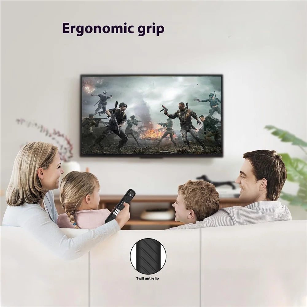 For TCL RC902 Remote Control Anti-Drop Sleeve Soft Silicone Protective Cover - Black - 7