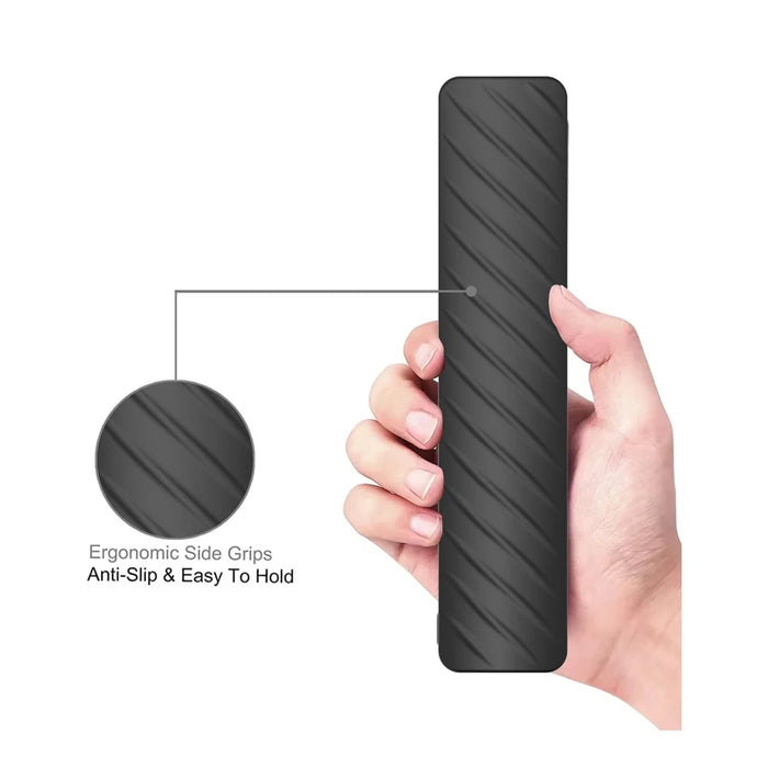 For Xiaomi Mi TV P1 Remote Controller Twill Design Anti-Drop Silicone Protective Cover - Black - 3