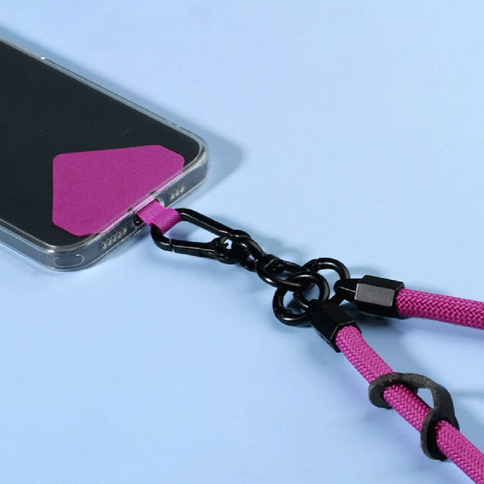 Nylon Phone Tether Tab 0.6mm Thick Heart Patch Phone Lanyard Tether Connector - Dark Purple - 2