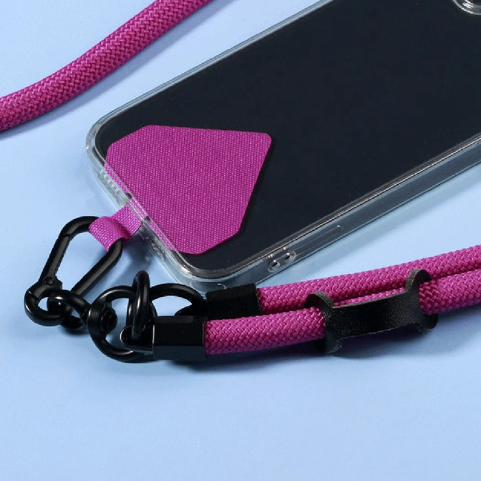 Nylon Phone Tether Tab 0.6mm Thick Heart Patch Phone Lanyard Tether Connector - Dark Purple - 3