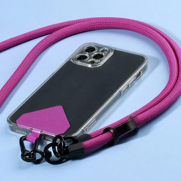 Nylon Phone Tether Tab 0.6mm Thick Heart Patch Phone Lanyard Tether Connector - Dark Purple - 4