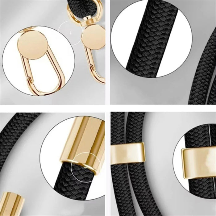 Neck Phone Lanyard 6mm Thick Polyester Rotating Buckle Strap with Tether Tab, Total Length: 150cm - Grey - 3