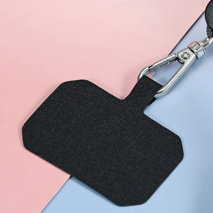 Phone Tether Tab Curing Fabric Cell Phone Lanyard Patch Replacement Part - Black - 2