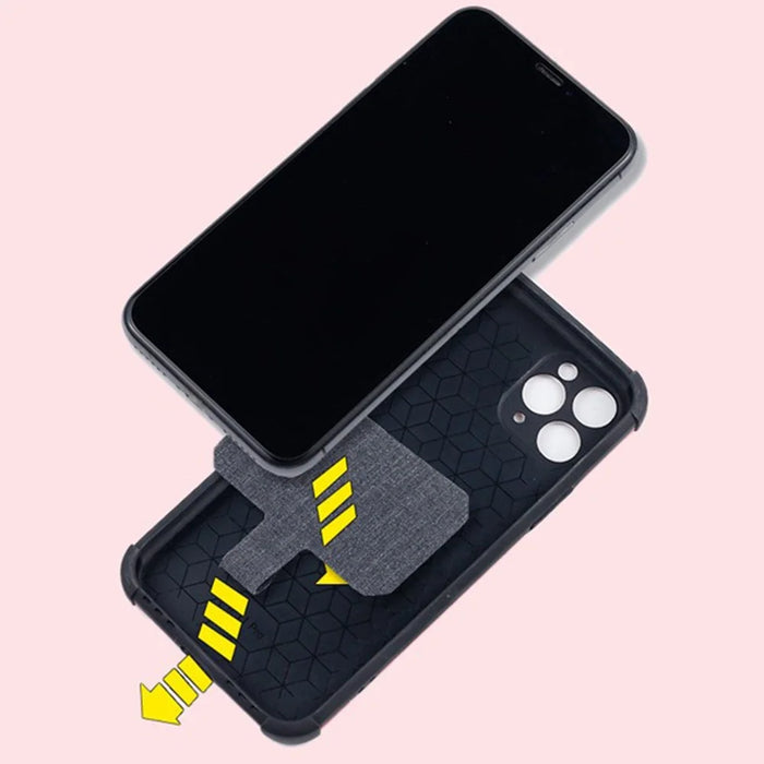 Phone Tether Tab Curing Fabric Cell Phone Lanyard Patch Replacement Part - Black - 3