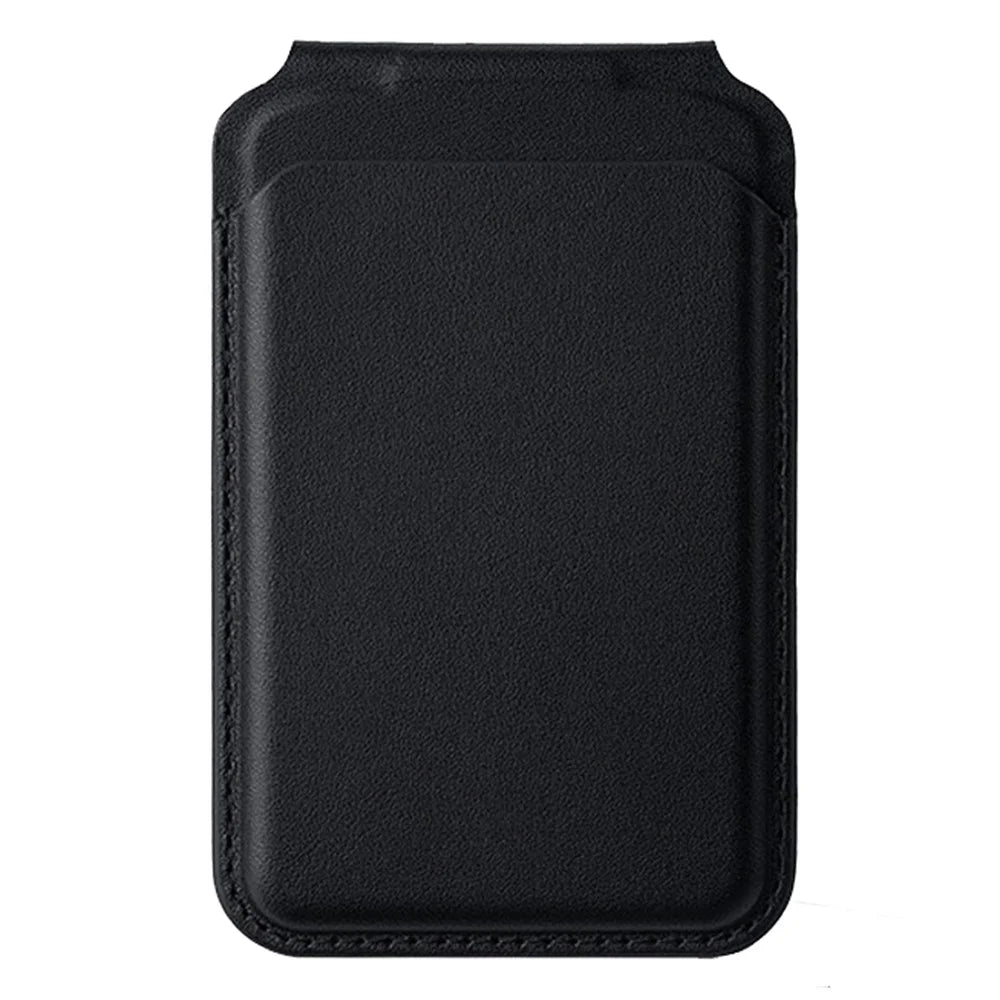 M66 Magnetic Card Holder Wallet Kickstand PU Leather Secure Bank Card Bag - Black - 1