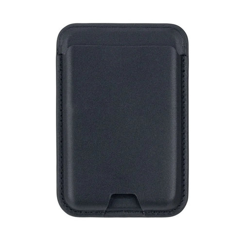 Magnetic Card Holder PU Leather Card Pouch Sleeve - Black - 1