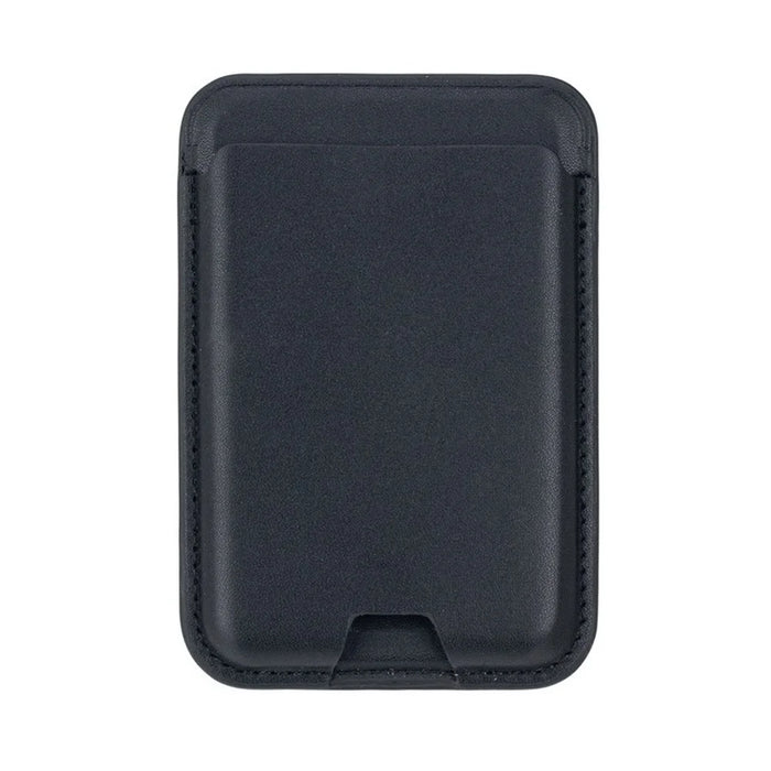 Magnetic Card Holder PU Leather Card Pouch Sleeve - Black - 1