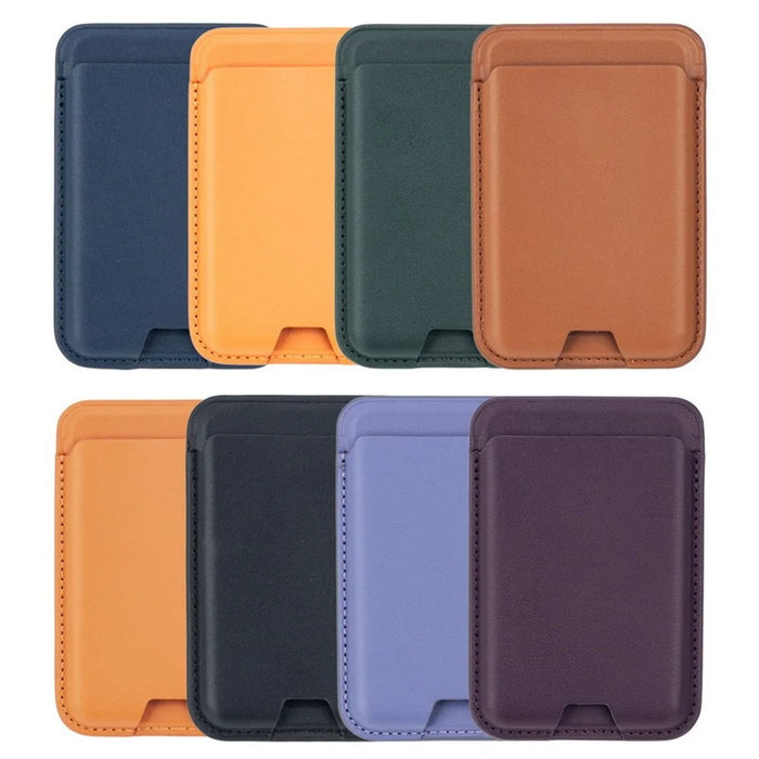 Magnetic Card Holder PU Leather Card Pouch Sleeve - Black - 3