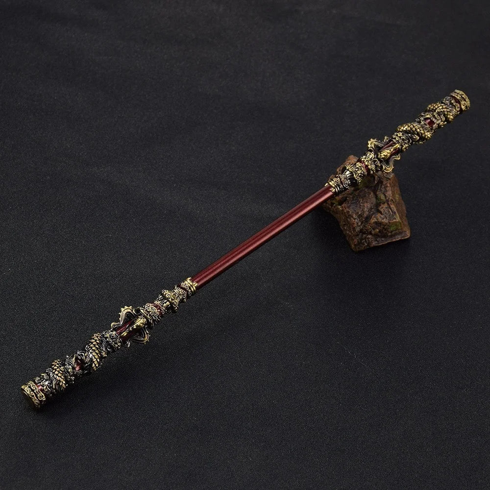 35cm Wukong Game Weapon Golden Cudgels Zinc Alloy Props Game Collection Desk Room Decoration - Bronze - 2