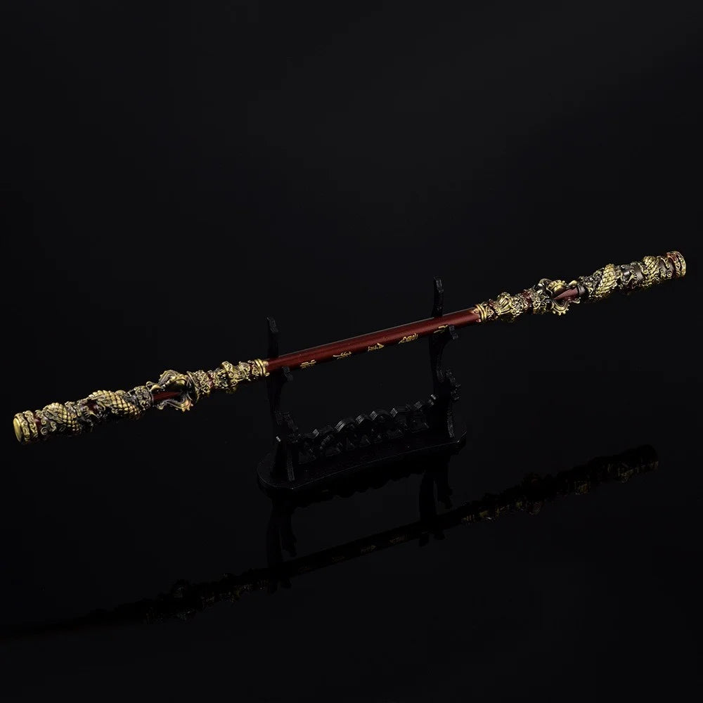 35cm Wukong Game Weapon Golden Cudgels Zinc Alloy Props Game Collection Desk Room Decoration - Bronze - 7