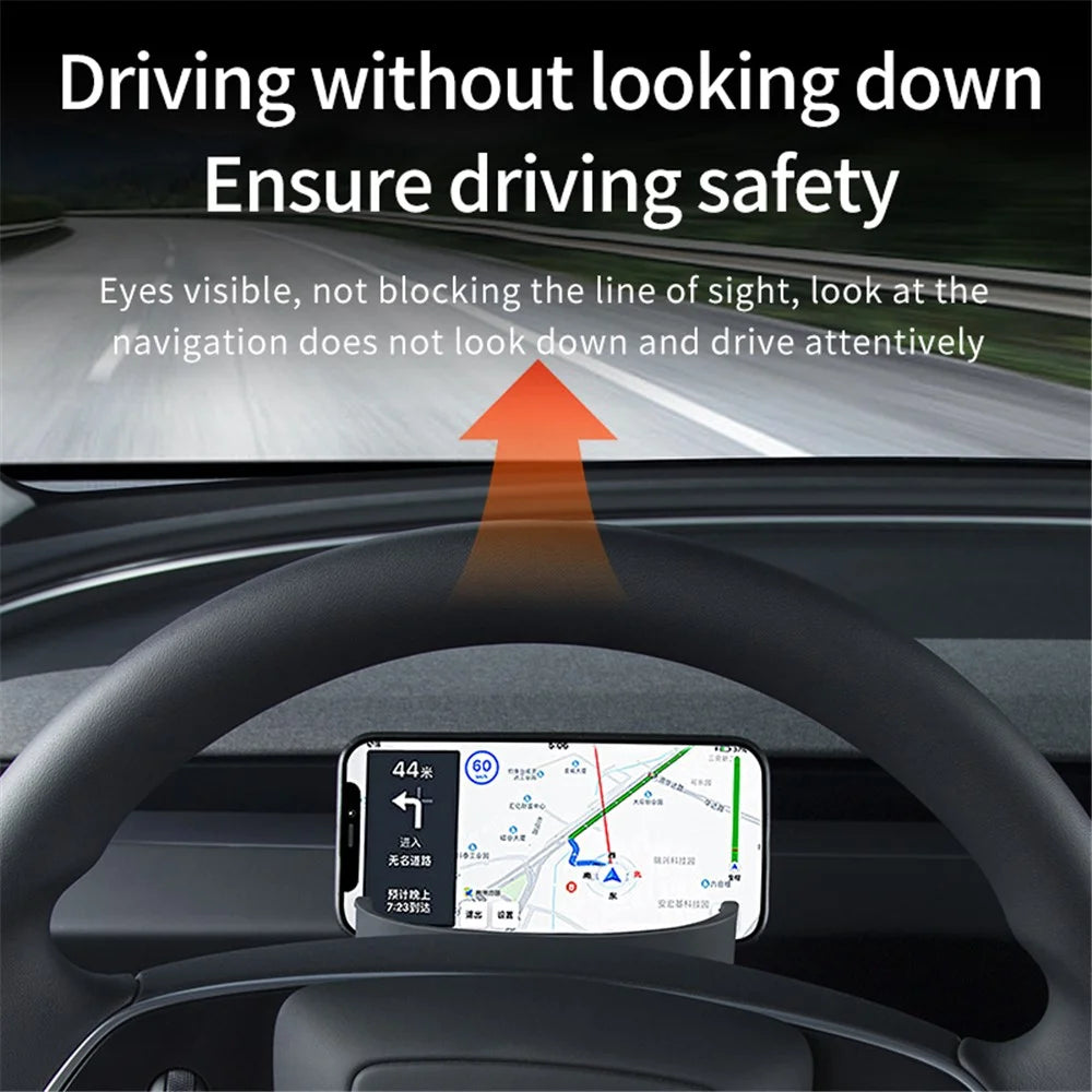 For Tesla Model 3 Car Steering Wheel Phone Holder Silicone Phone Stand - 2