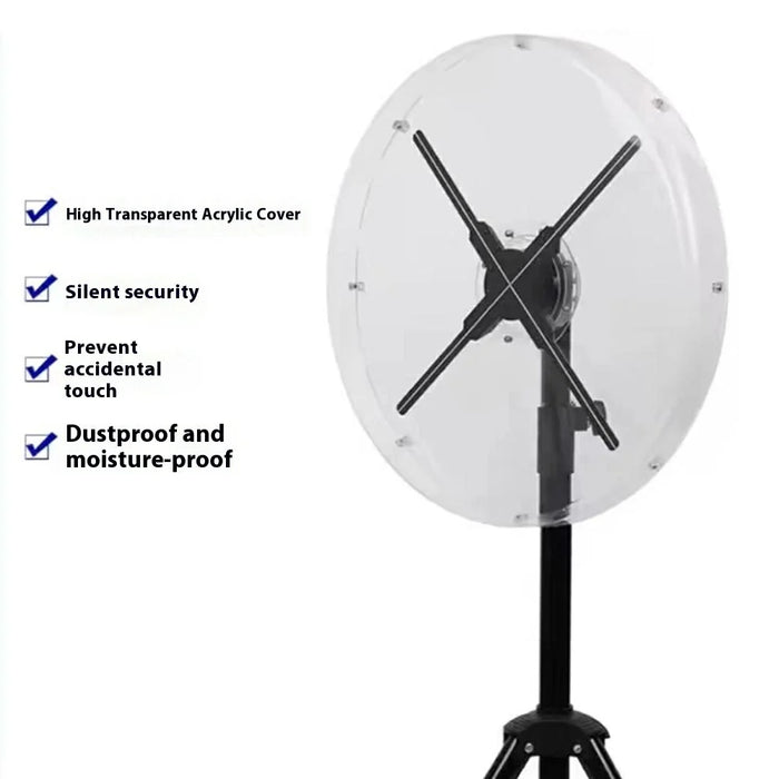 3D Holographic Projection Advertising Machine Protective Cover Transparent Acrylic for 42cm Fan - 2