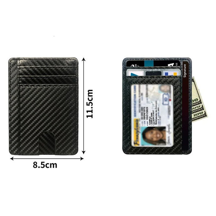 Card Holder RFID Blocking Leather Ultra Slim Wallet Credit Card Case Card Protector - Red - 6