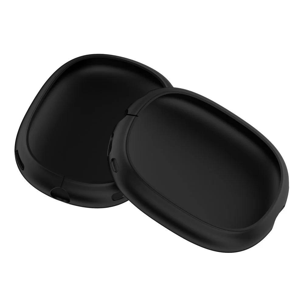 Silicone Case Cover for AirPods Max with USB-C Bluetooth-Compatible Headset Anti-Scratch Ear Pad Soft Shell Protectors - Black - 1