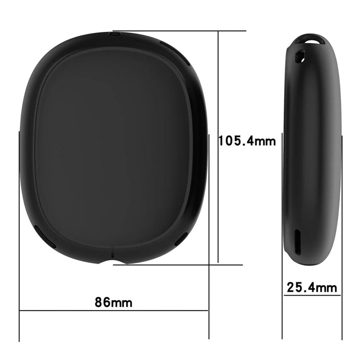 Silicone Case Cover for AirPods Max with USB-C Bluetooth-Compatible Headset Anti-Scratch Ear Pad Soft Shell Protectors - Black - 6